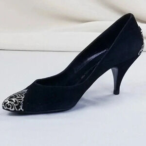 Sacha London Black Suede Metal Pointed Toe Size 5B